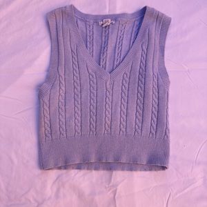 Blue Knit Sweater Vest- Tillys